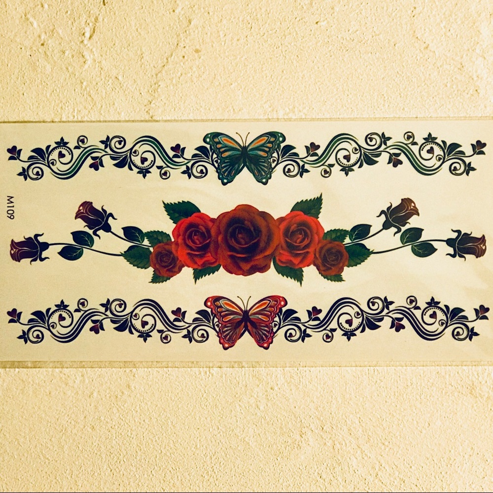 TEMPORARY ROSE & BUTTERFLY TATTOOS 🌹 - Picture 2 of 2